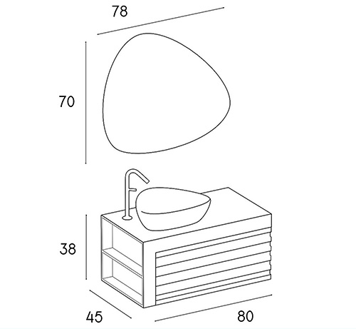 کابینت روشویی چوب و پی وی سی مدل D-8002